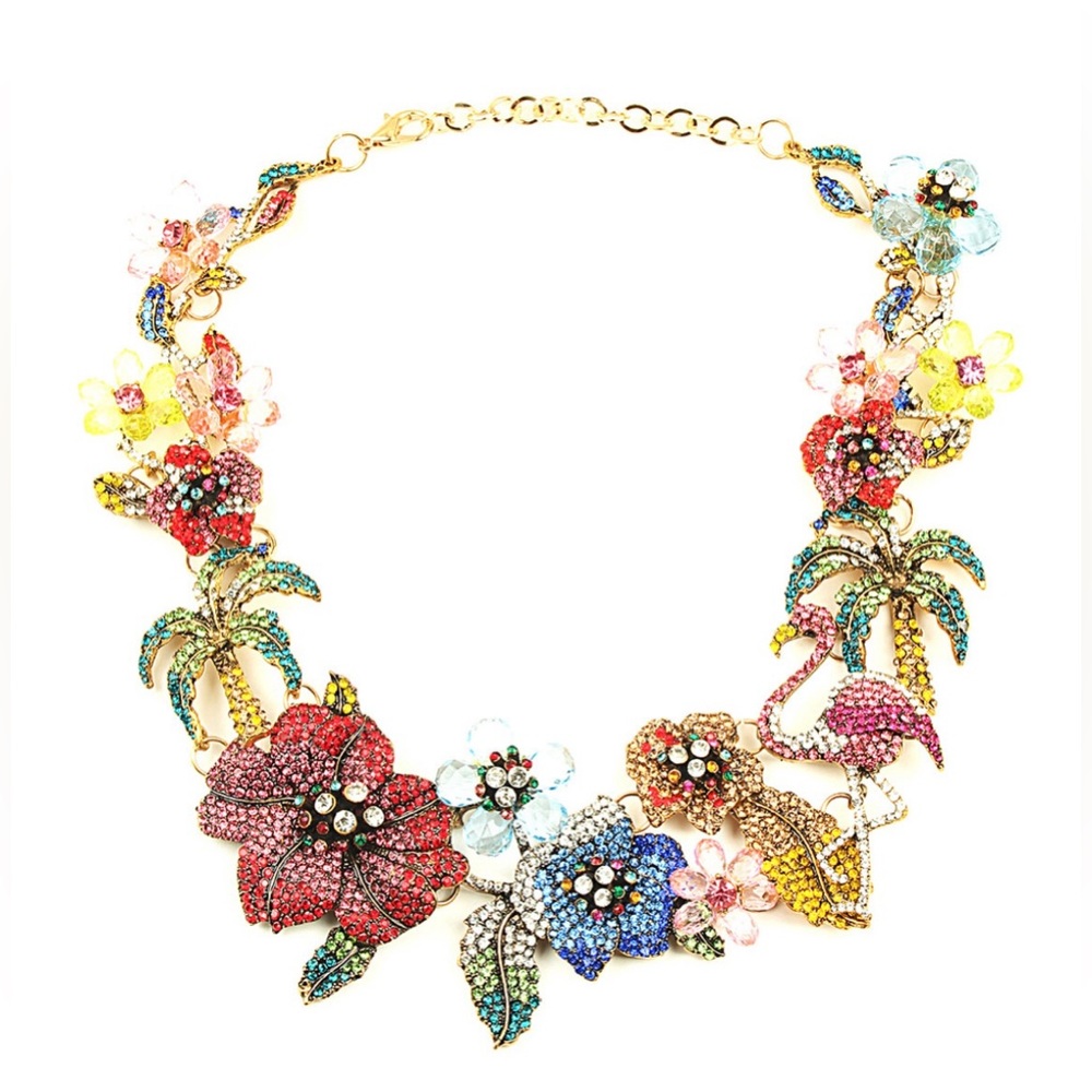 EYE CANDY LA Flora and Fauna Bib Necklace
